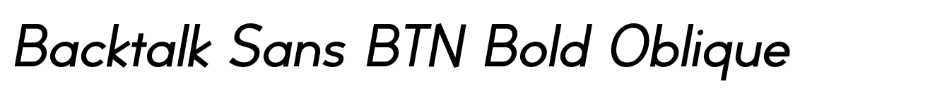 Backtalk Sans BTN Bold Oblique image